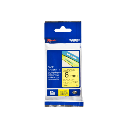 Brother TZe-611 Laminated Tape 6 cm Black on Yellow