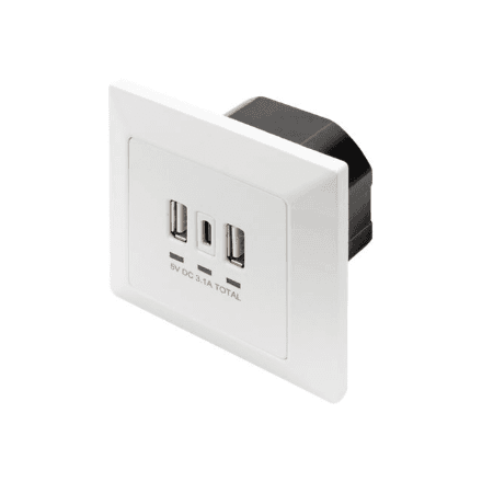 Digitus USB A ja USB-C pistik, süvispaigaldus