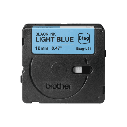Brother BTAG-L31 Black on Light Blue Label Tape
