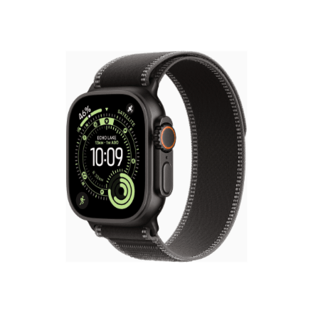Apple Watch Ultra 3 GPS + Cellular 49mm Black Titanium Case with Black/Charcoal Trail Loop - S/M | Apple