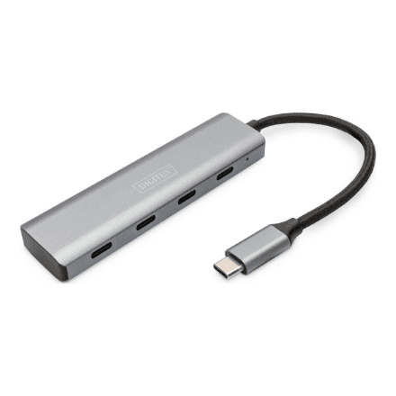 Digitus DA-70246 — USB-C концентратор, 4x USB 3.1 Gen 1 Type-C, тёмно-серый