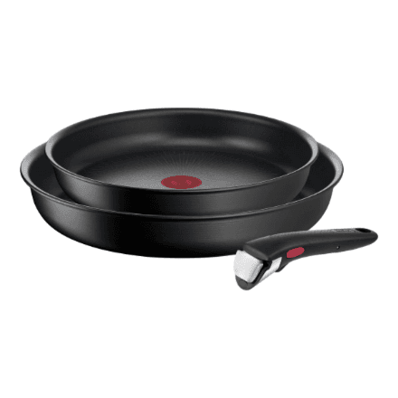 TEFAL | Pan set | Ingenio Eco Resist L3979102 | Frying | Diameter 24/28 cm | Halogen, induction, ceramic glass, gas, electric | Suitable for induction hob | Removable handle | Black