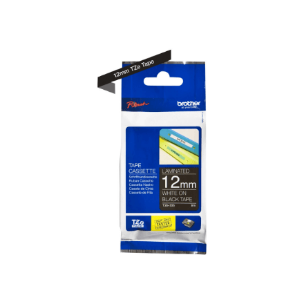Brother TZe-335 lindi 12mm valge-must