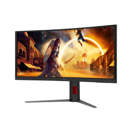 AOC CU34G4CA | 34 " | Fast VA | WQHD | 21:9 | 180 Hz | 1 ms | 3440 x 1440 pixels | 450 cd/m² | HDMI ports quantity 2 | Black