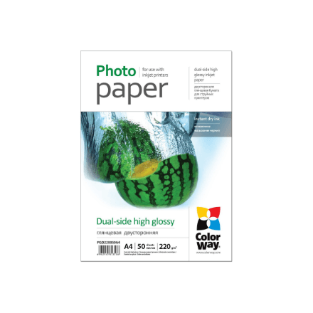 ColorWay глянцевая фотобумага двусторонняя A4 220 г/м²