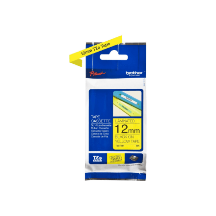 Brother TZe-631 lindi 12mm x 8m must-kollane