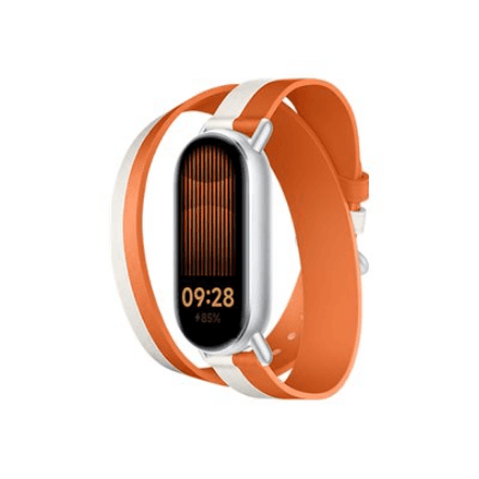 Xiaomi dual-tone leather strap 140–180 mm, white/orange