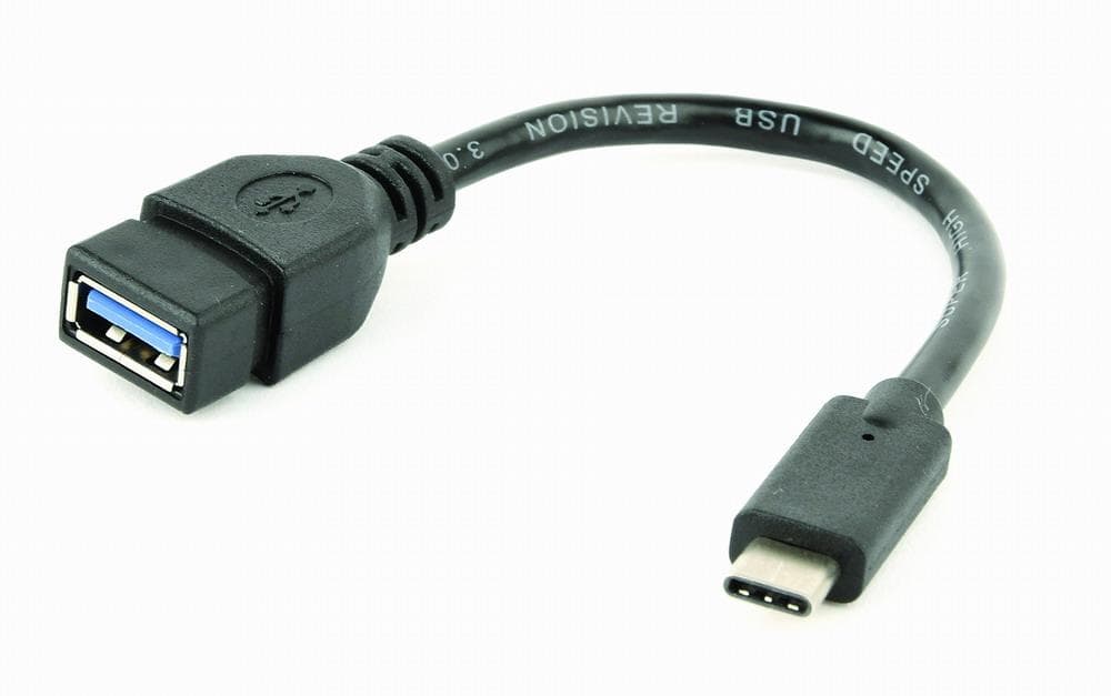Адаптер Gembird A-OTG-CMAF3-01 USB-C – USB-A OTG, 20 см, чёрный