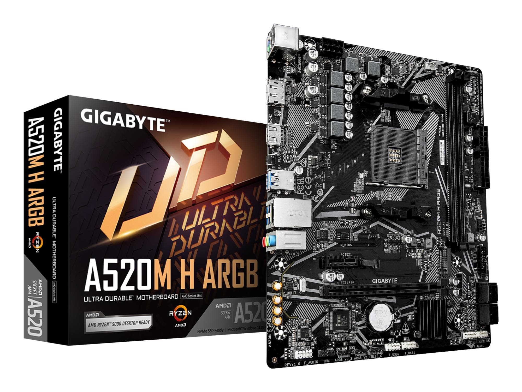 GIGABYTE A520M H ARGB emaplaat, AM4 DDR4 micro ATX