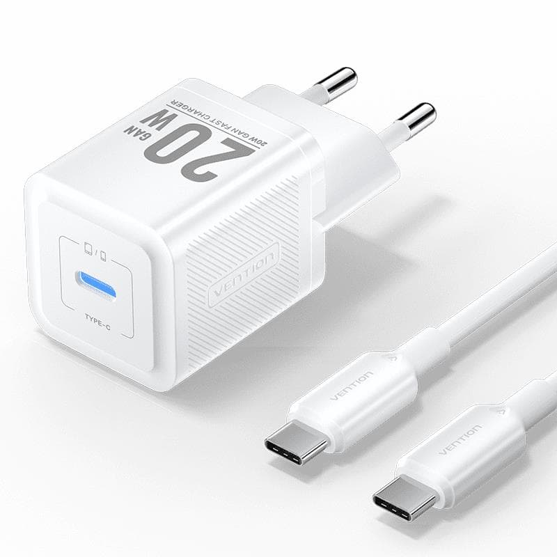 Сетевая зарядка Vention 20 Вт USB-C, белая
