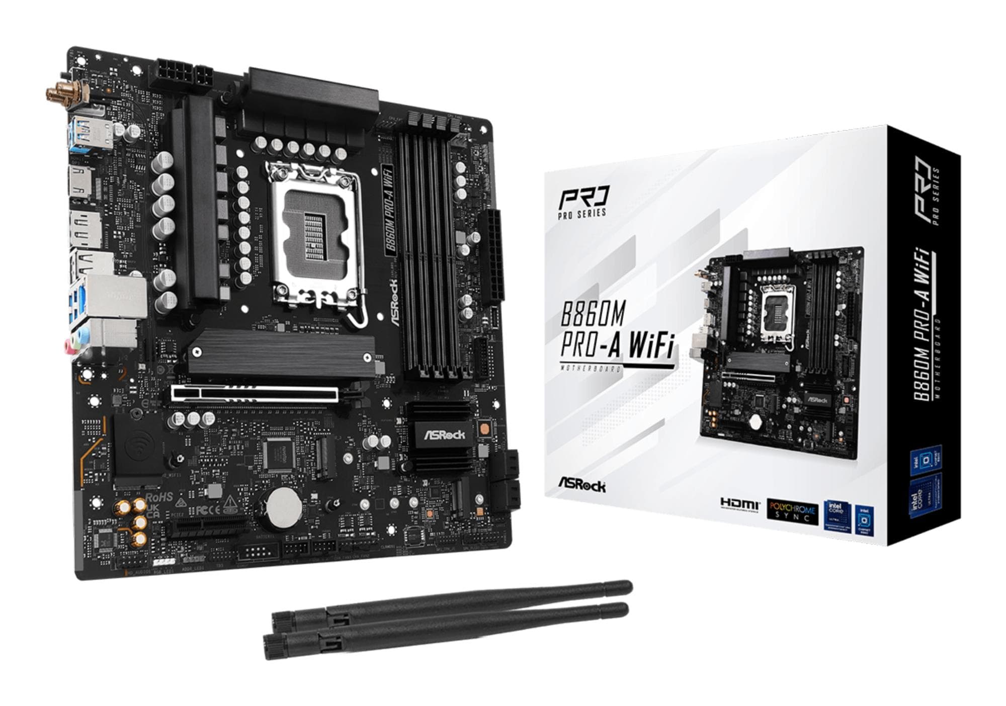 ASROCK B860M Pro-RS WiFi микроплата Intel LGA1851