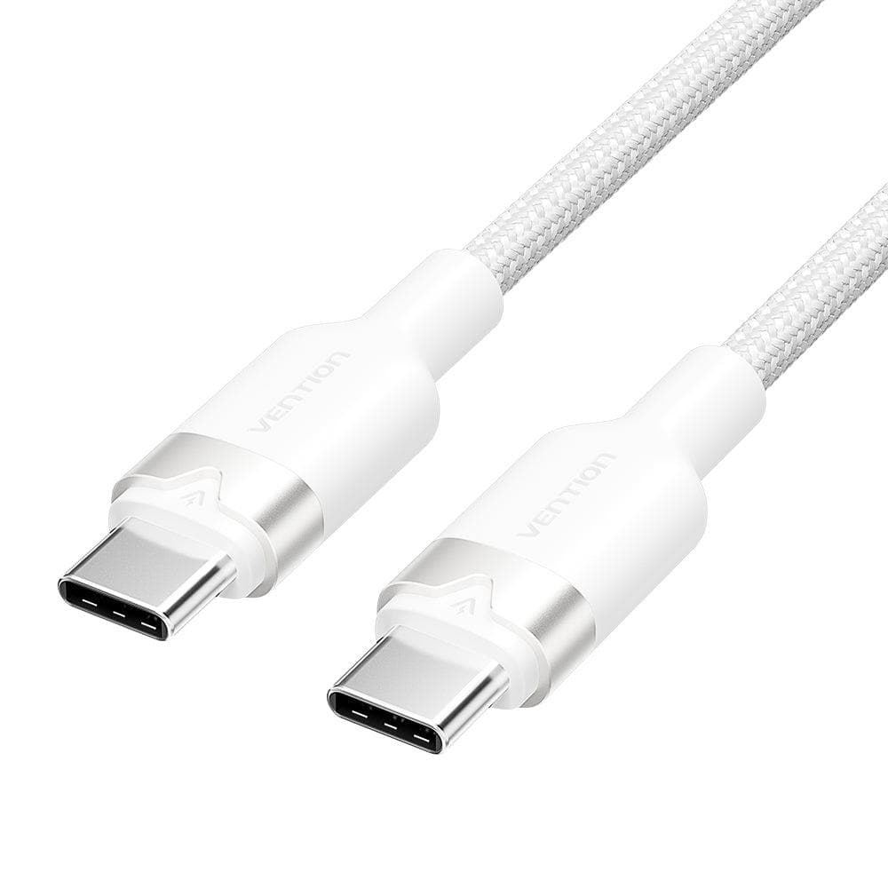 Кабель Vention TRDWF USB-C – USB-C, 1 м, PD 60 Вт, белый, экранированный