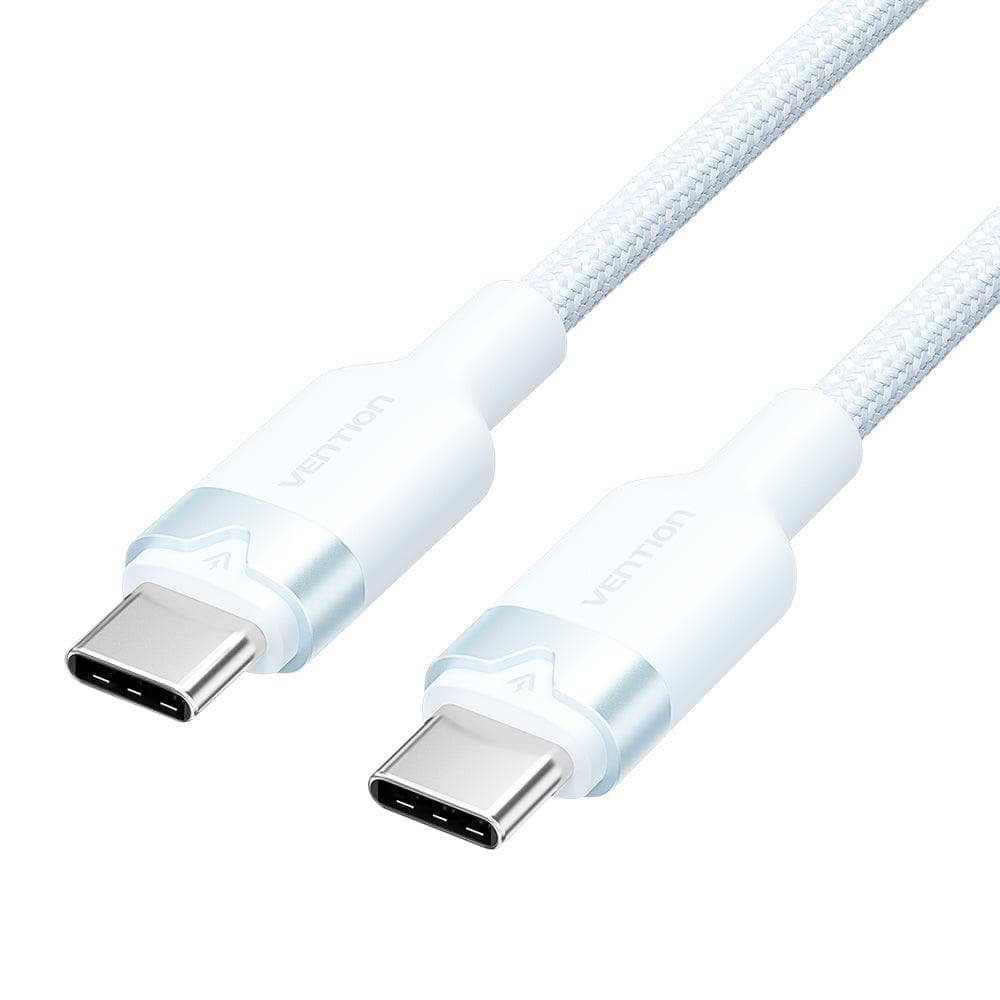 Кабель Vention TRDSH USB-C – USB-C, 2 м, PD 60 Вт, синий, экранированный