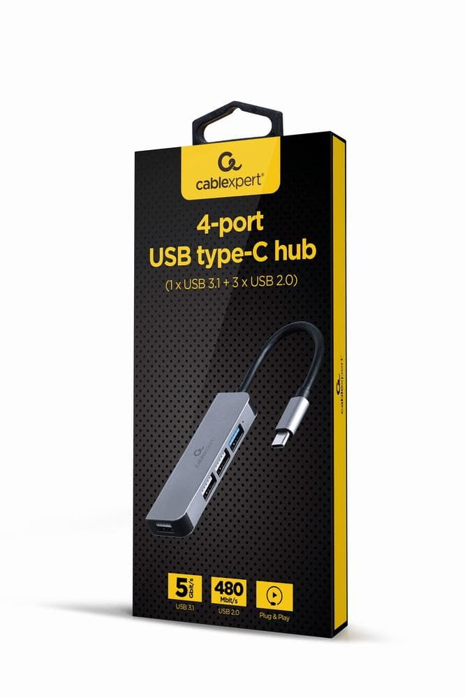 USB-C хаб Gembird UHB-CM-U3P1U2P3, 4 порта