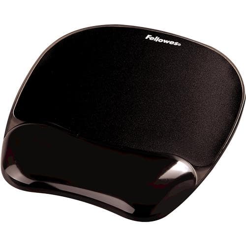 Коврик для мыши Fellowes Crystal Gel с гелевой опорой для запястья, чёрный