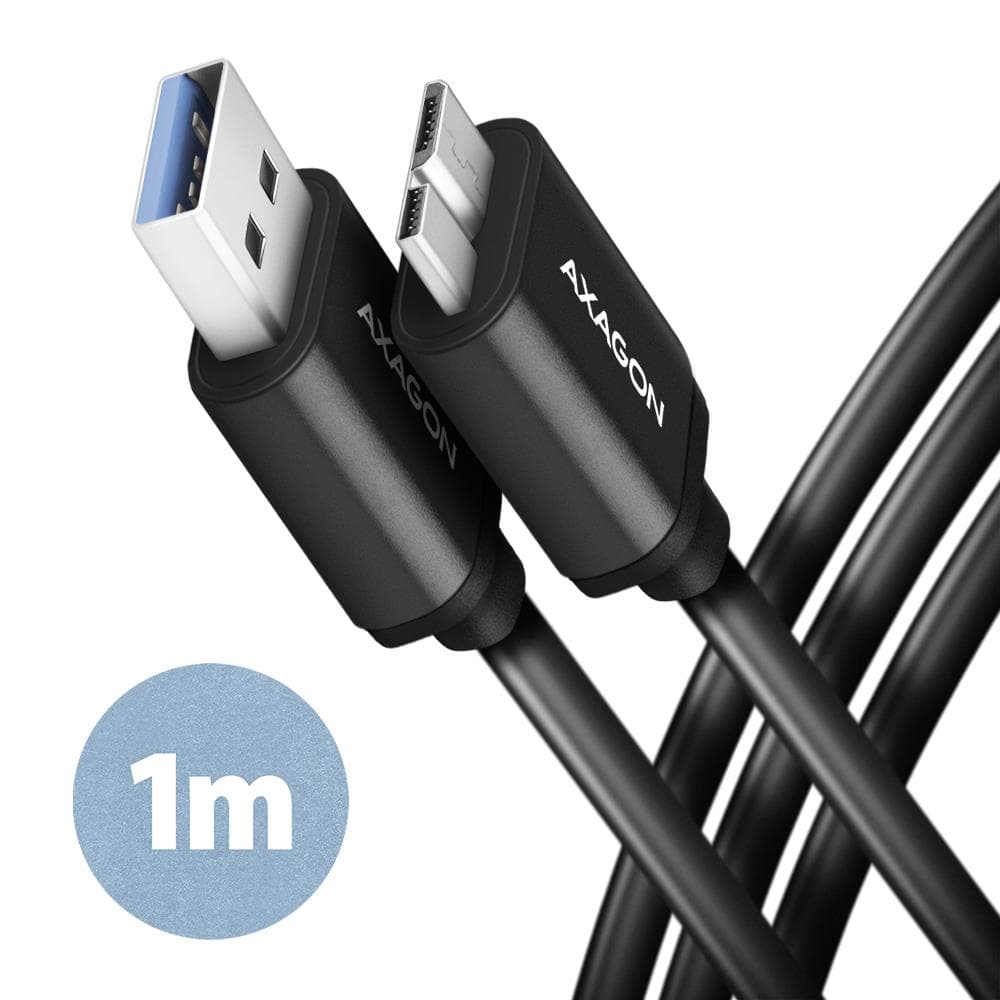 Кабель Axagon BUMM3-AM10AB USB-A – Micro-B USB 3.2 Gen 1, 1 м, чёрный
