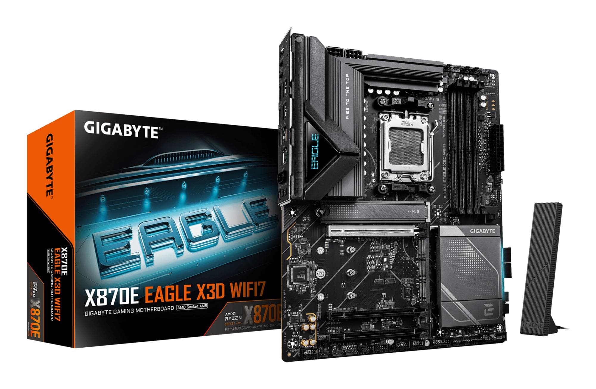 GIGABYTE X870E EAGLE X3D WIFI7 emaplaat, AM5 DDR5 ATX Wi-Fi 7