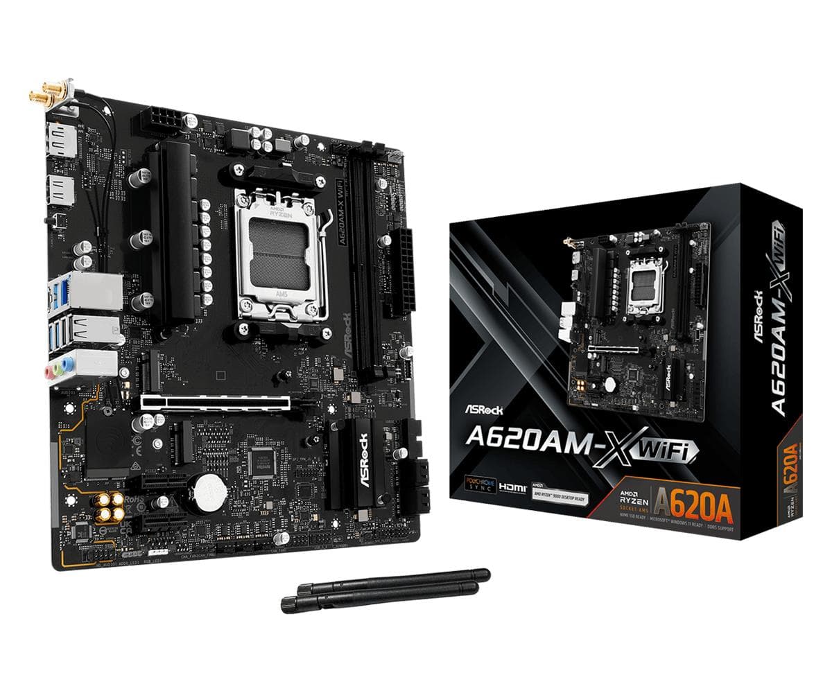 ASRock A620AM-X WiFi emaplaat, AM5 DDR5 micro ATX