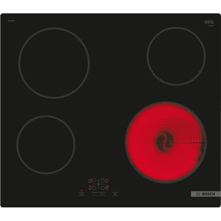Bosch PKE61RBA2E 60cm Electric Hob 4 Zones Touch Black