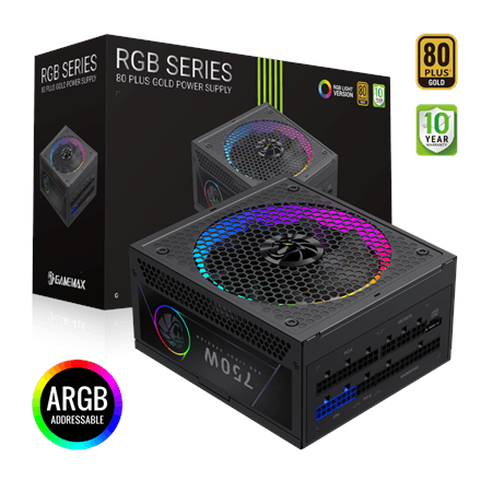 Gamemax RGB 750G 750W Gold Modular Power Supply