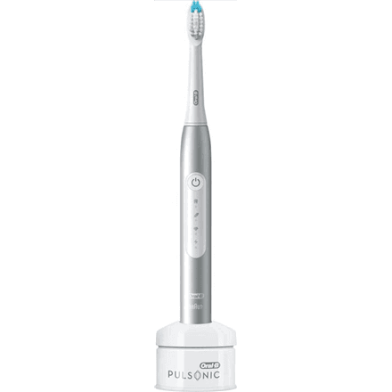 Oral-B Pulsonic Slim Luxe 4000 Sonic | Electric Toothbrush | Rechargeable | For adults | Number of brush heads included 1 | Number of teeth brushing modes 3 | Platinum