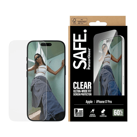 PanzerGlass SAFE Ultra-Wide Fit screen protector for iPhone 17 Pro