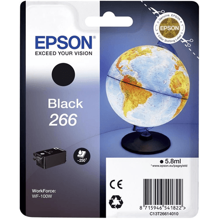 Картридж Epson 266, чёрный, 250 страниц, для WorkForce WF-100W