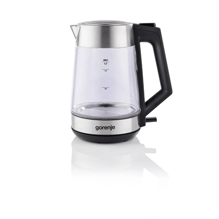 Gorenje | K17OGS | Kettle | Electric | 1.7 L | 2200 W | 360° rotational base | Stainless steel/Glass | Stainless steel