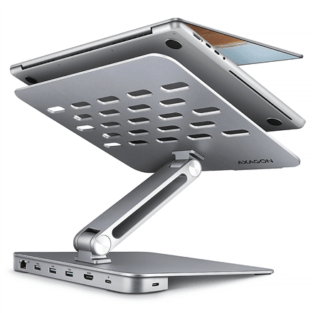 Подставка для ноутбука AXAGON HMC-STND с USB-C хабом 7-в-1, 10–16"