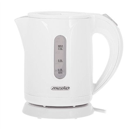 Mesko | Kettle | MS 1376 | Electric | 850 W | 0.8 L | Plastic | 360° rotational base | White