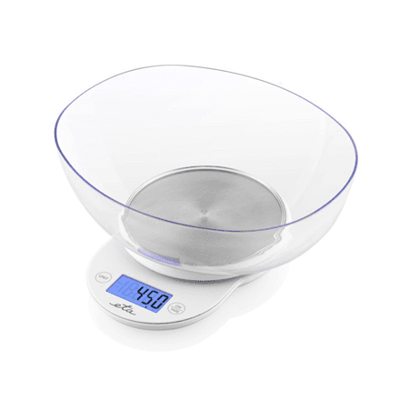 ETA Mari Kitchen Scale with Bowl, 5 kg, LCD Display, White