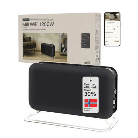 Mill CO1200WIFI3BLACK GEN3 konvektor 1200 W, terasesine, LED-ekraan