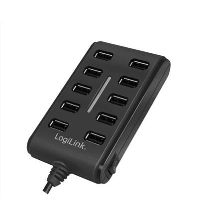 Logilink UA0125 — USB 2.0 концентратор на 10 портов с блоком питания 3,5 А