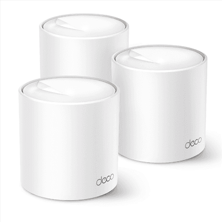 TP-LINK Deco X50 (3-pack) AX3000 Whole Home Mesh Wi-Fi 6 System | TP-LINK | Whole Home Mesh Wi-Fi 6 System | Deco X50 (3-pack) | 802.11ax | 574+2402 Mbit/s | Ethernet LAN (RJ-45) ports 3 | Mesh Support Yes | MU-MiMO Yes | No mobile broadband | Antenna type Internal