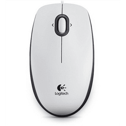 Logitech B100 оптическая портативная мышь белая