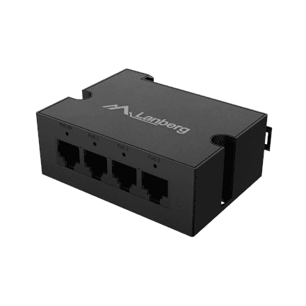 Lanberg DIN-GE4-BT-90W PoE++ võrgulüliti, 1 sisend 3 väljund