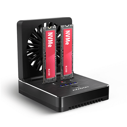 Док-станция AXAGON ADSA-M2C22 USB-C 20 Гбит/с, два M.2 SSD, клонирование