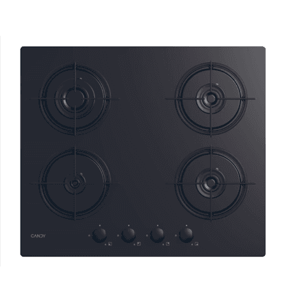 Candy CVW6BB 4-burner gas hob on glass, black