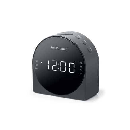 Muse M-185CR радиочасы с двойным будильником чёрные