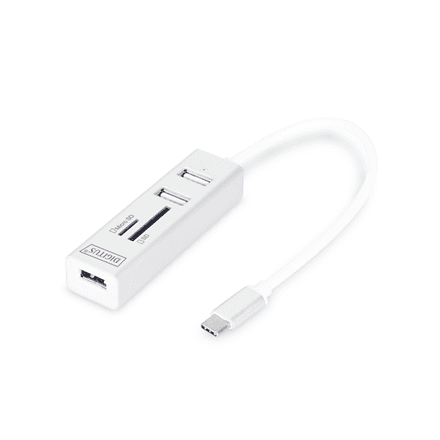 Digitus DA-70243 — USB-C OTG концентратор на 3 порта с картридером