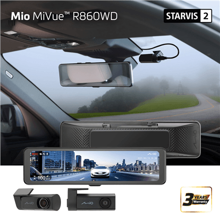 Mio MiVue R860WD pardakaamera puuteekraaniga, esi- ja tagakaamera, GPS