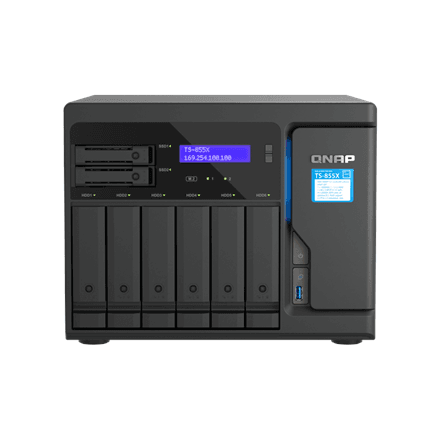 QNAP TS-855X-8G 8 kettapesaga NAS-server, Intel Atom C5125, 8GB RAM