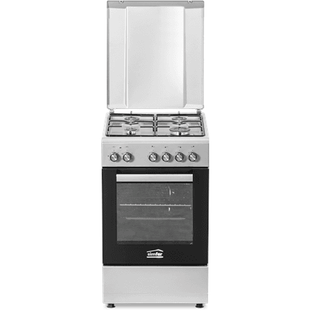 Simfer | Cooker | 5405SERGG | Hob type Gas | Oven type Electric | Stainless steel | Width 50 cm | Depth 60 cm | Electronic ignition | Energy efficiency class A | 43 L