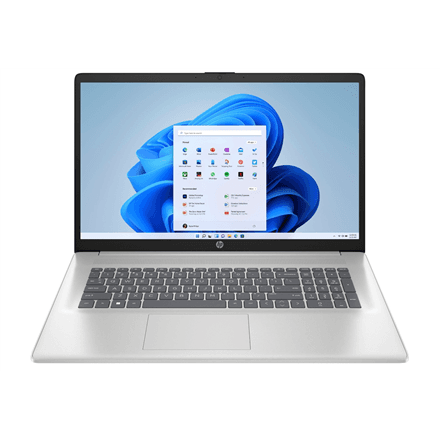 HP 17 | 17-cn4006nw | Natural Silver | 17.3 " | IPS | 1920 x 1080 pixels | Anti-glare | Intel Core i7 | i7-150U | 16 GB | SO-DIMM | Solid-state drive capacity 1000 GB | Intel Graphics | Windows 11 Home | 802.11ax | Bluetooth version 5.4 | Keyboard language US international | Warranty 24 month(s) | Battery warranty 12 month(s)
