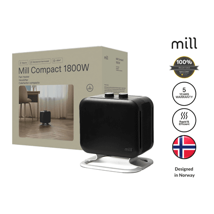 Тепловентилятор Mill CUS1800MECBA, PTC, 1800 Вт, до 30 м², с термостатом