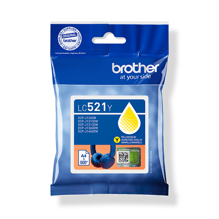 Brother LC521Y kollane tindikassett 500 lehte