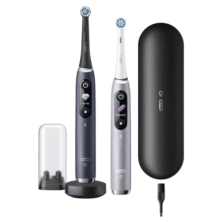 Электрическая зубная щётка Oral-B iO 9 Series Duo, 2 насадки, чёрная/розовая