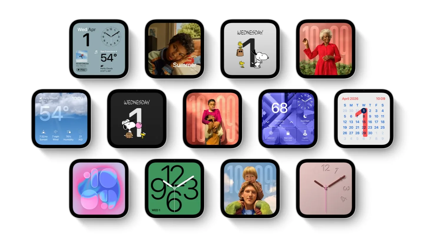 Несколько устройств Apple HomeView с разными лицами экрана ожидания
