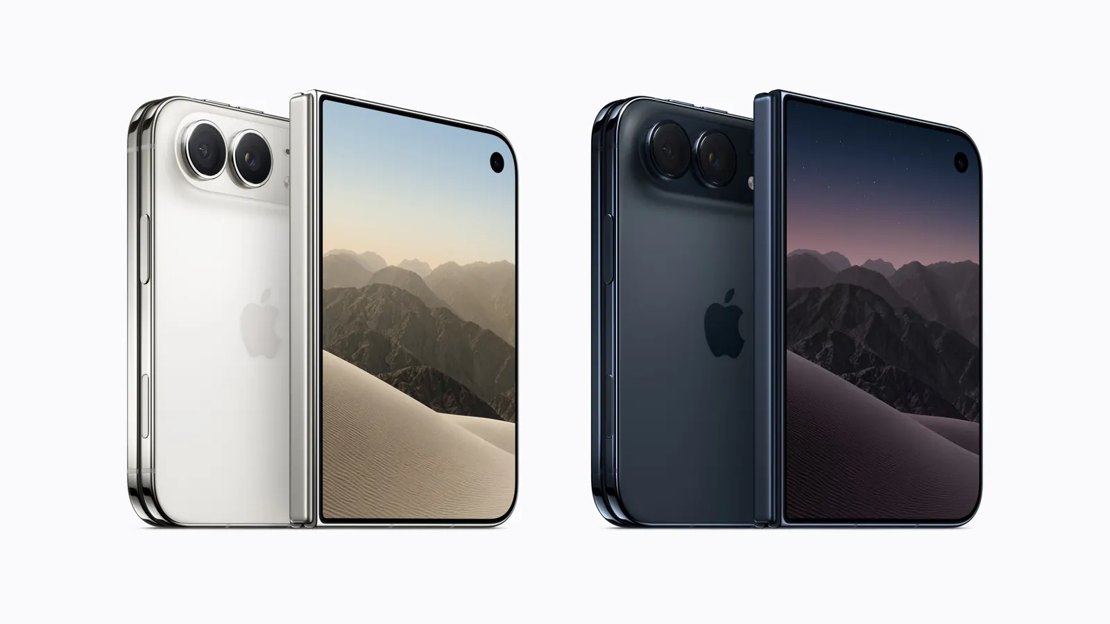 iPhone Duo värvides Star White ja Night Sky, vaade eest ja tagant